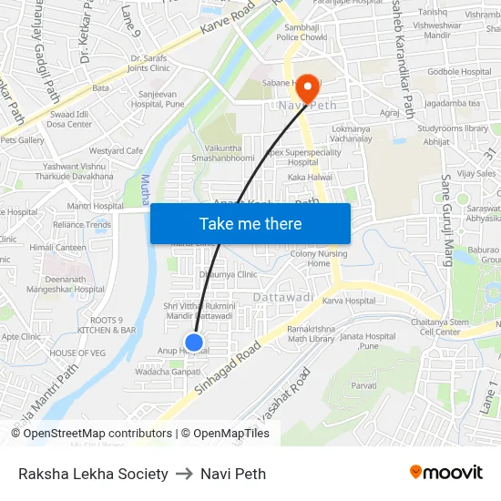 Raksha Lekha Society to Navi Peth map