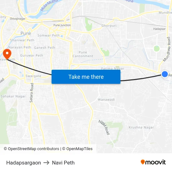Hadapsargaon to Navi Peth map