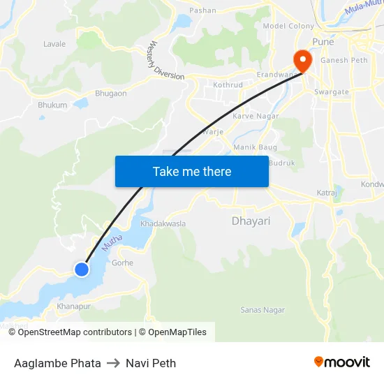Aaglambe Phata to Navi Peth map