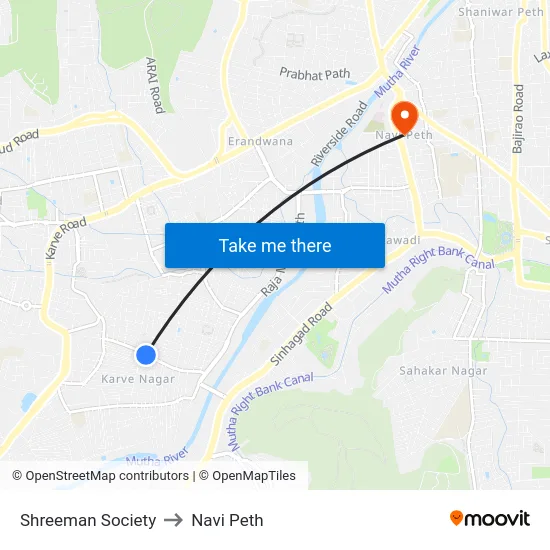 Shreeman Society to Navi Peth map