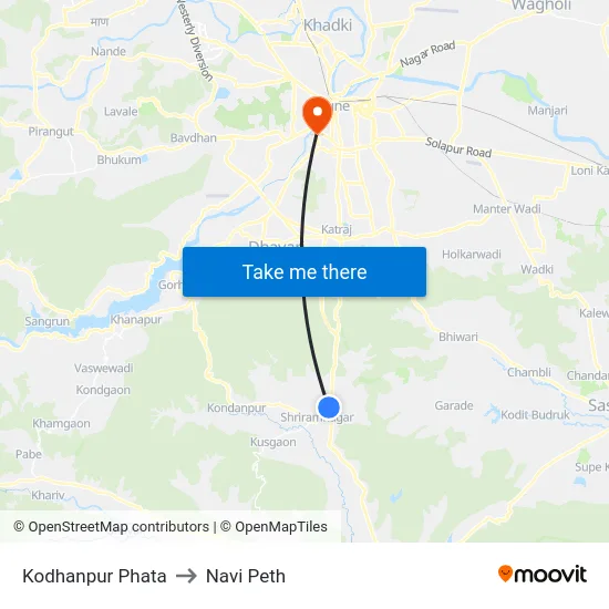 Kodhanpur Phata to Navi Peth map