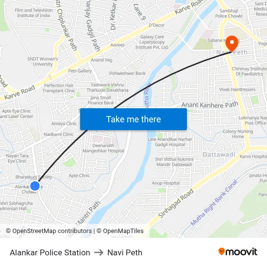Alankar Police Station to Navi Peth map