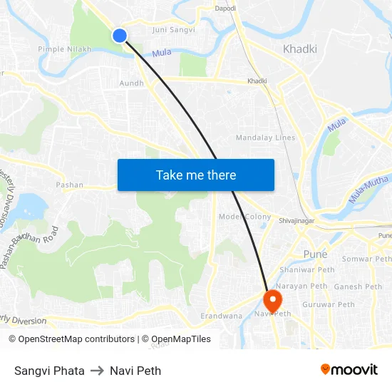 Sangvi Phata to Navi Peth map