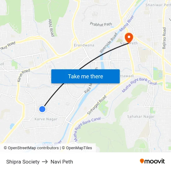 Shipra Society to Navi Peth map