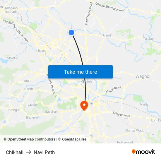 Chikhali to Navi Peth map