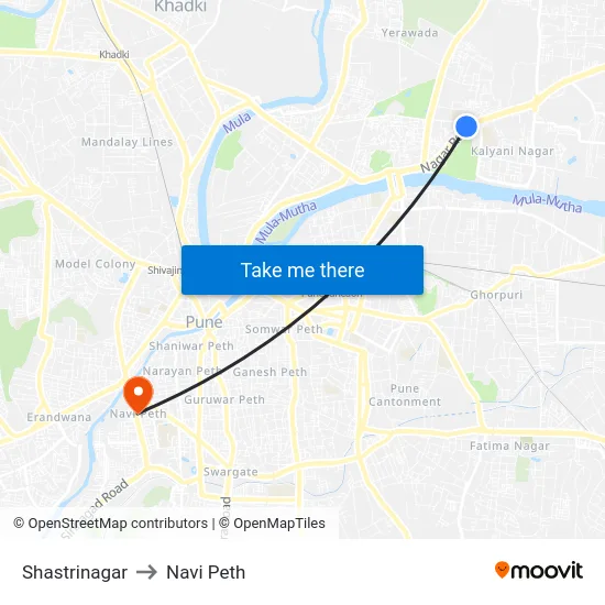 Shastrinagar to Navi Peth map