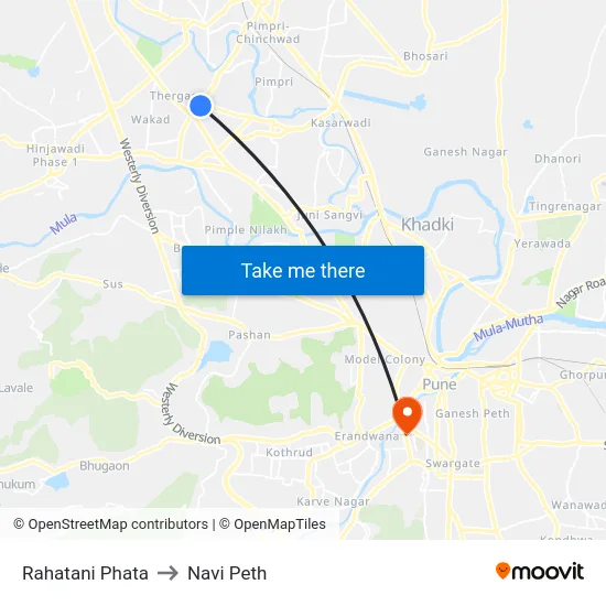 Rahatani Phata to Navi Peth map