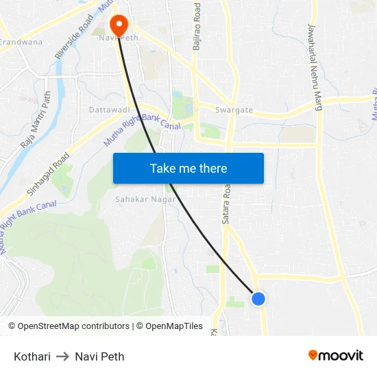 Kothari to Navi Peth map