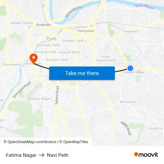 Fatima Nagar to Navi Peth map