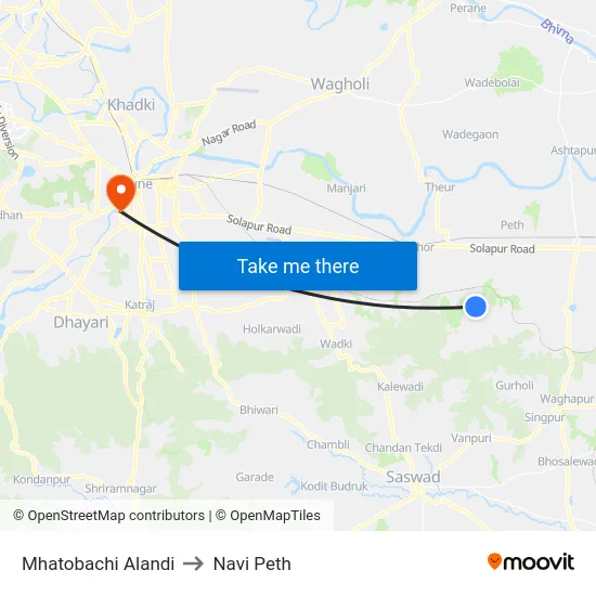 Mhatobachi Alandi to Navi Peth map