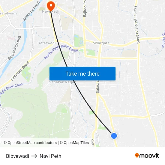 Bibvewadi to Navi Peth map