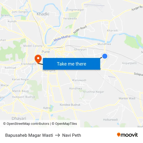 Bapusaheb Magar Wasti to Navi Peth map