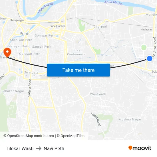 Tilekar Wasti to Navi Peth map
