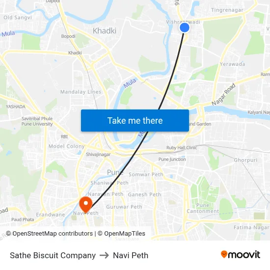 Sathe Biscuit Company to Navi Peth map