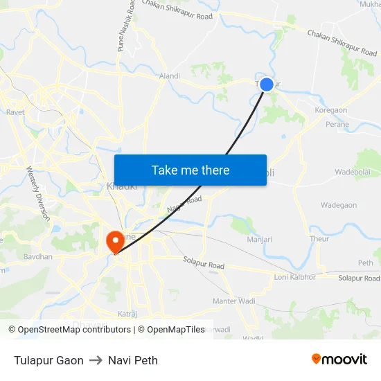 Tulapur Gaon to Navi Peth map