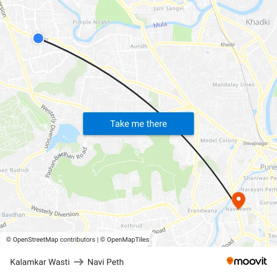 Kalamkar Wasti to Navi Peth map