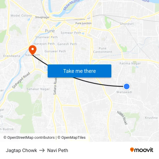 Jagtap Chowk to Navi Peth map