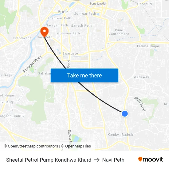 Sheetal Petrol Pump Kondhwa Khurd to Navi Peth map