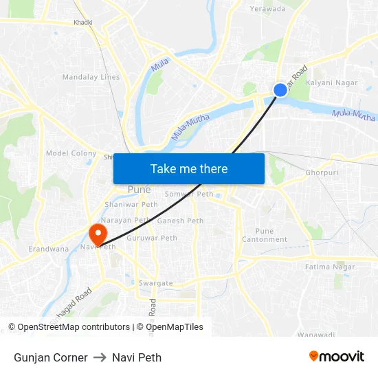 Gunjan Corner to Navi Peth map