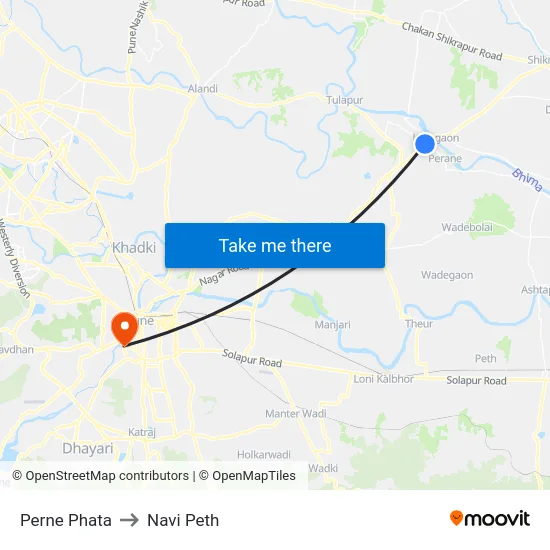 Perne Phata to Navi Peth map