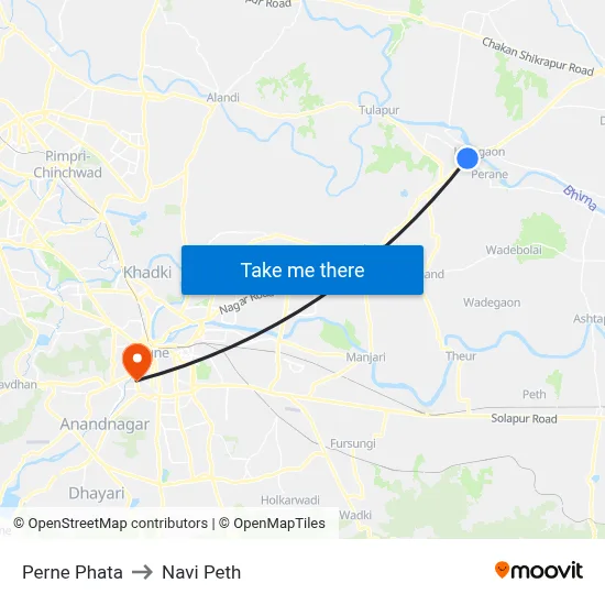 Perne Phata to Navi Peth map