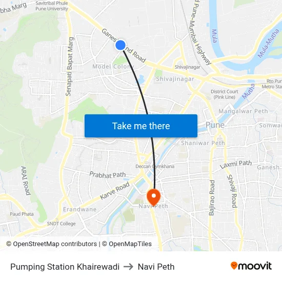 Pumping Station Khairewadi to Navi Peth map