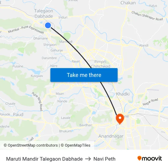 Maruti Mandir Talegaon Dabhade to Navi Peth map