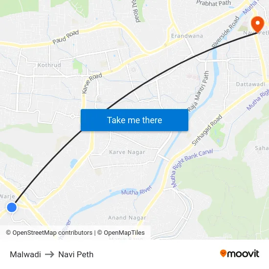 Malwadi to Navi Peth map