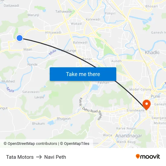 Tata Motors to Navi Peth map
