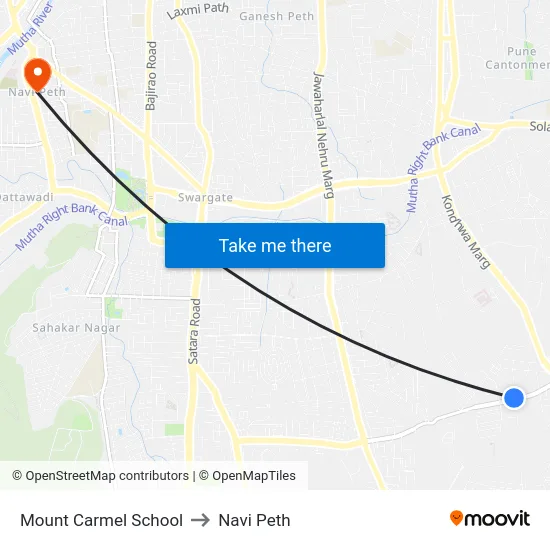 Mount Carmel High School to Navi Peth map