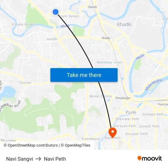 Navi Sangvi to Navi Peth map