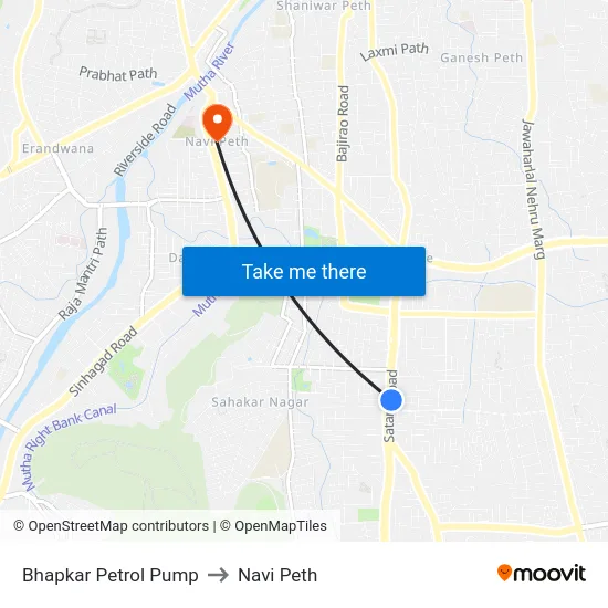 Bhapkar Petrol Pump to Navi Peth map
