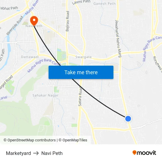 Marketyard to Navi Peth map
