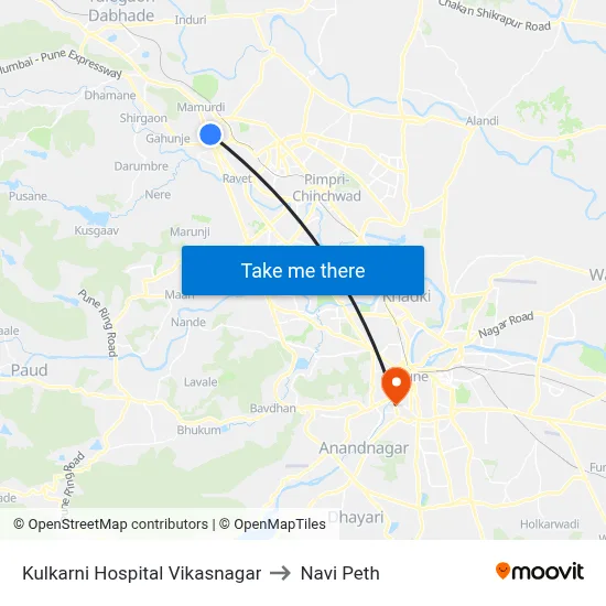 Kulkarni Hospital Vikasnagar to Navi Peth map