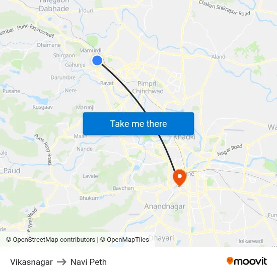 Vikasnagar to Navi Peth map