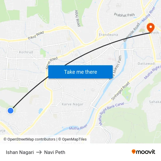 Ishan Nagari to Navi Peth map