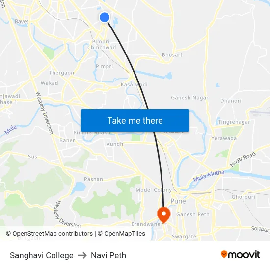 Sanghavi College to Navi Peth map