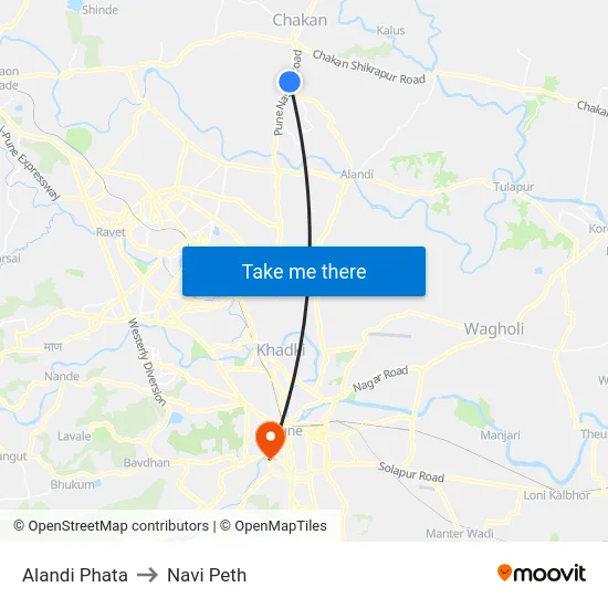 Alandi Phata to Navi Peth map