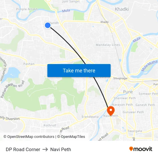 DP Road Corner to Navi Peth map