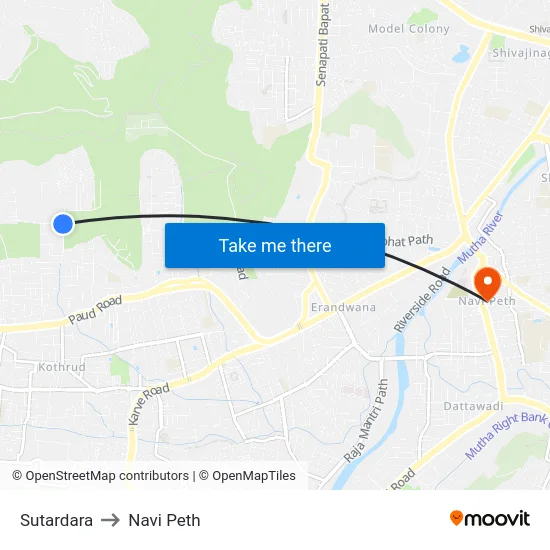 Sutardara to Navi Peth map