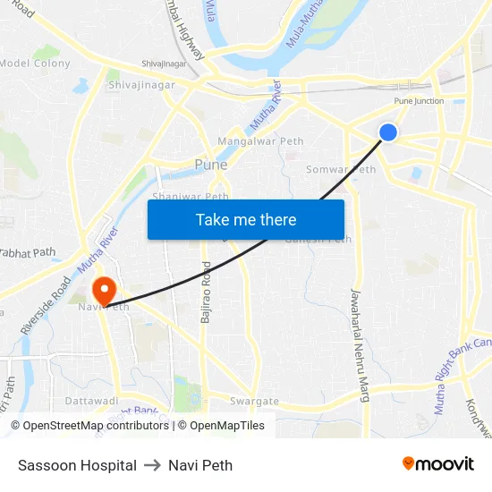 Sassoon Hospital to Navi Peth map