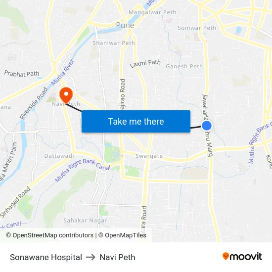 Sonawane Hospital to Navi Peth map