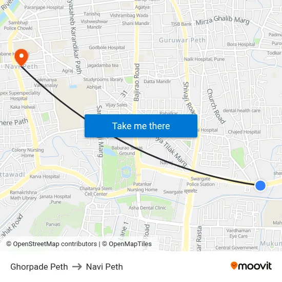 Ghorpade Peth to Navi Peth map