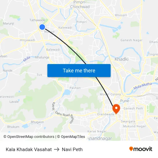 Kala Khadak Vasahat to Navi Peth map