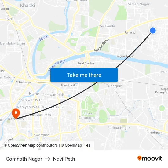 Somnath Nagar to Navi Peth map