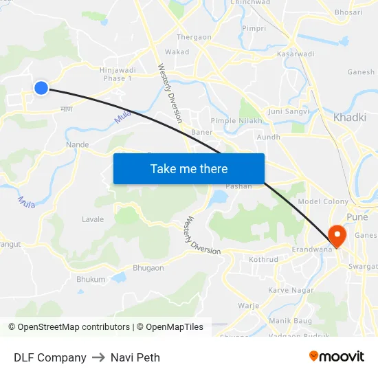 DLF Company to Navi Peth map