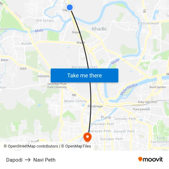 Dapodi to Navi Peth map