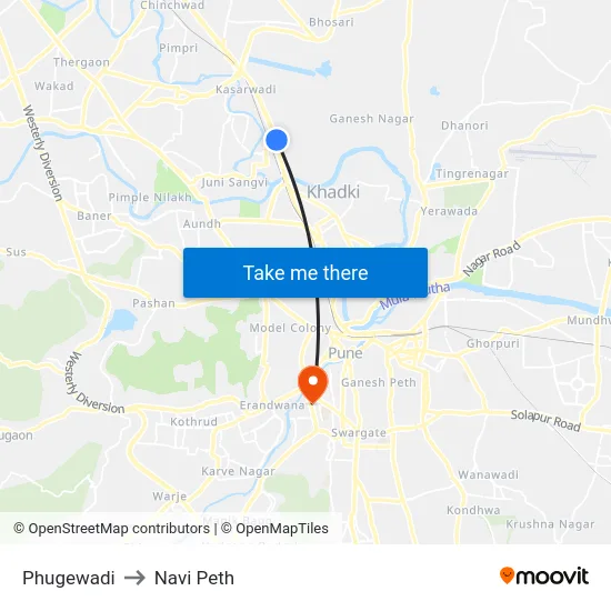 Phugewadi to Navi Peth map