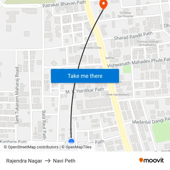 Rajendra Nagar to Navi Peth map