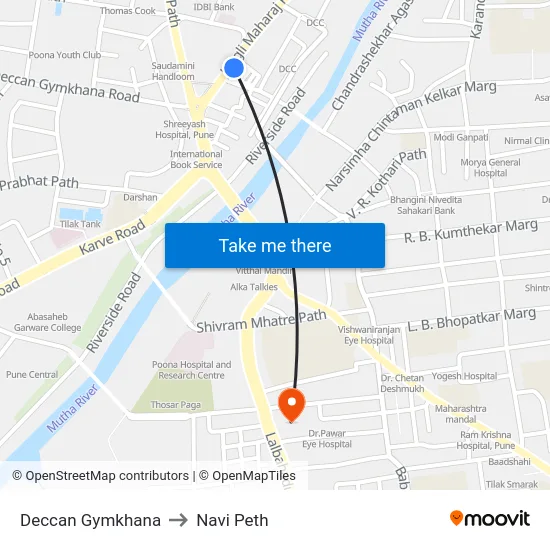 Deccan Gymkhana to Navi Peth map